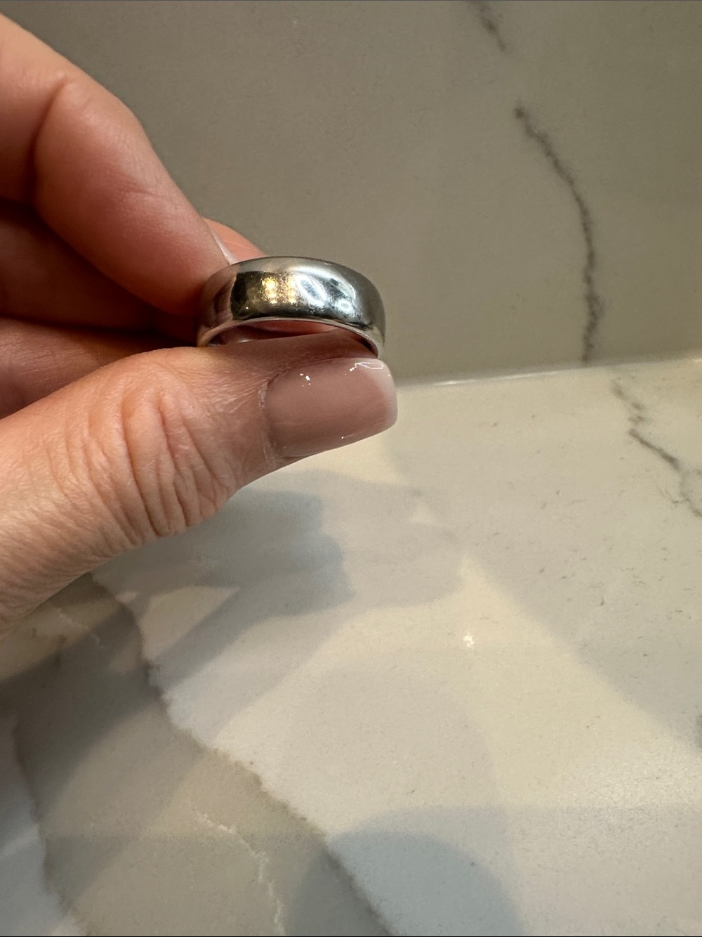 Classic Wide Men’s Vitalium Band Ring - Polished Finish